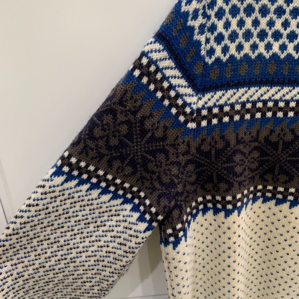 Vintage Men's Geiger Austria Tyrol Blue Wool Sweater - Picture 4 of 5